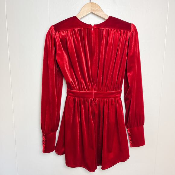 New Arrivals Dress Nico Rouge Pigalle Red Mini Dress Long Sleeves 34, US 4 - Picture 5 of 9